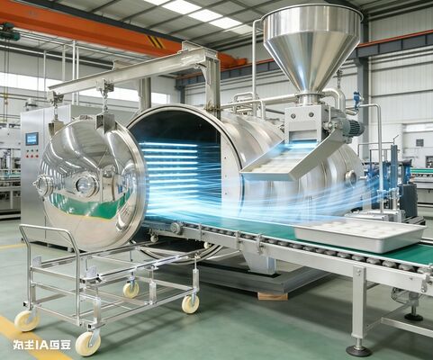 산업용 냉동 건조기, 200KG 용량. 대량 재료, 의약품 및 프리미엄 식품을 효율적으로 처리합니다.