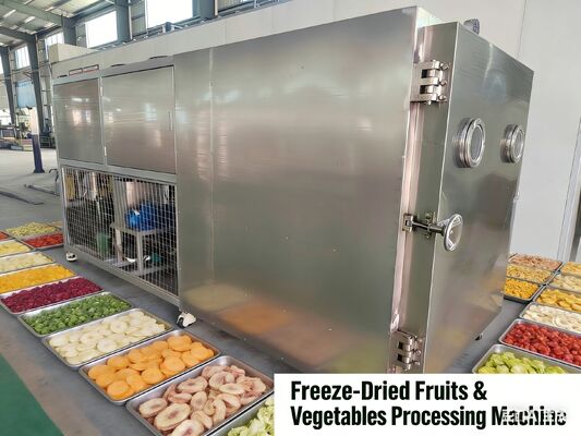 동결 건조 온도 -40°C~80°C 식품 진공 동결 건조기, 35KW 설치 전력 및 Baosi 또는  진공 펌프를 통한 동결 건조 보장