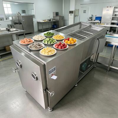 100kg 대량 식품 진공 냉동 건조기 3800 1550 1850mm 용량 섬세한 음식 질감과 맛을 보존하는 데 완벽