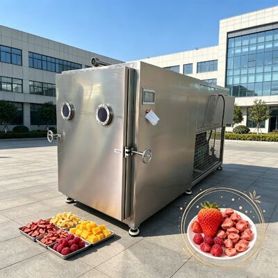 100Kg 대량 채소 냉동 건조기 온도 범위 마이너스 50 플러스 50 섭씨와 두 단계 로터리 바네 진공 펌프